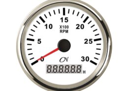 Toerenteller 3000 rpm CN met bedrijfsurenteller wit/chroom