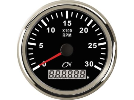 Toerenteller 3000 rpm CN met bedrijfsurenteller zwart/chroom