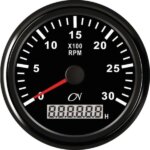 Toerenteller 3000 rpm CN met bedrijfsurenteller zwart/zwart