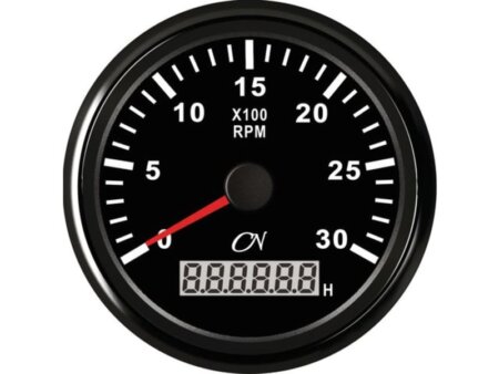 Toerenteller 3000 rpm CN met bedrijfsurenteller zwart/zwart
