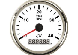 Toerenteller 4000 rpm CN met bedrijfsurenteller wit/chroom