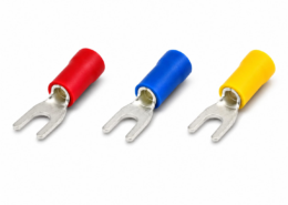Draadklem vork 5,3mm geel (4 stuks)
