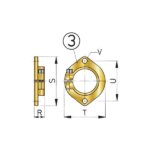 Montageflens voor schroefaskoker 50 mm