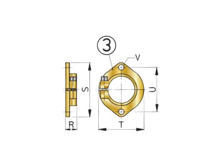 Montageflens voor schroefaskoker 50 mm