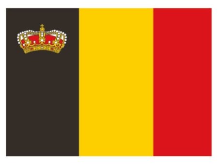 Vlag Belgie met kroon 20 x 30 cm