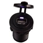 USB stopcontact zwart enkel