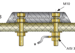 Anode-montageset voor G.R.P. scheepshuiden