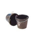 Rubber puts, 7,5l, met gegalvaniseerde beugel en puntkous