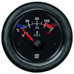 Vetus temperatuurmeter 12/24V zwarte wijzerplaat