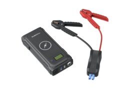 Draagbare powerbank startbooster, Qi-lader, zaklamp