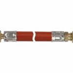 Gasslang 1000 mm, ¼ links binnendraad x 8mm pilaar glad