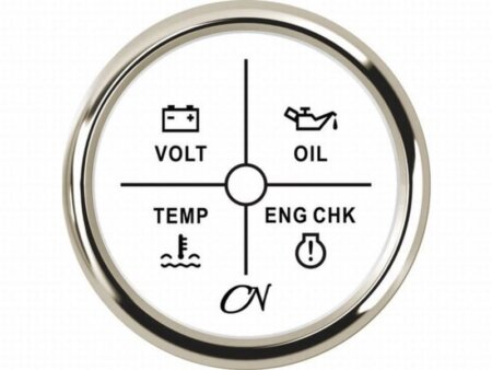 Alarm instrument met 4 LEDS wit/chroom