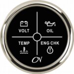 Alarm instrument met 4 LEDS zwart/chroom