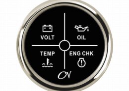 Alarm instrument met 4 LEDS zwart/chroom