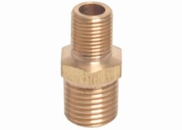Messing verloopnippel 1/4" - 3/8"