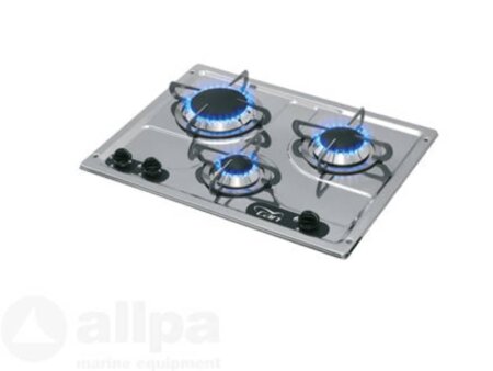 Gaskomfoor RVS 470x360x80 mm, drie branders