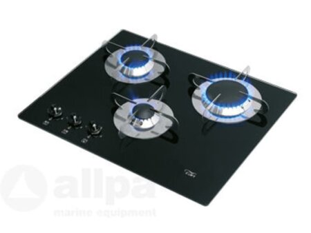 Gaskomfoor met thermische glasplaat 505x410x80 mm drie branders