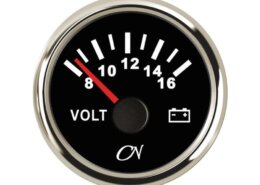 Voltmeter 8-16 volt zwart/chroom CN