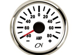 Ampèremeter 80A wit/chroom CN inclusief shunt