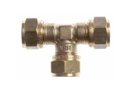 Messing T-suk 8 mm