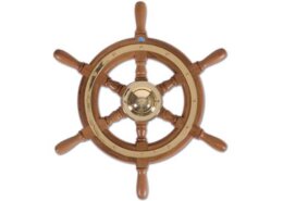 Stazo stuurwiel type 01 teak/messing 55cm