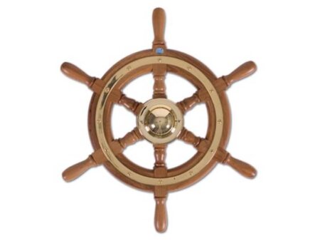 Stazo stuurwiel type 01 teak/messing 55cm