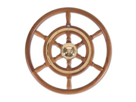 Stazo stuurwiel type 02 teak/messing 60cm