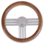 Stazo hoepelstuurwiel type 27 teak/alumuminium 40cm model 2
