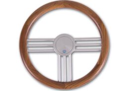 Stazo hoepelstuurwiel type 27 teak/alumuminium 40cm model 2