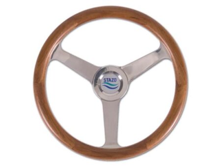 Stazo stuurwiel type 50 teak/rvs 35cm
