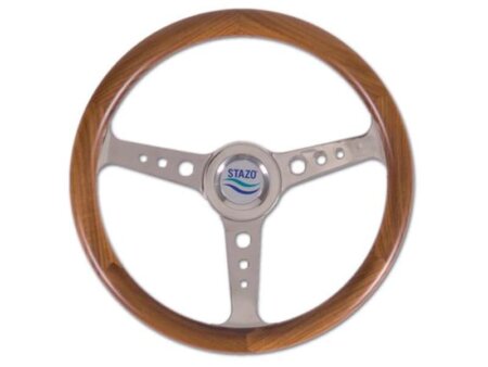 Stazo stuurwiel type 56 teak/rvs 35cm