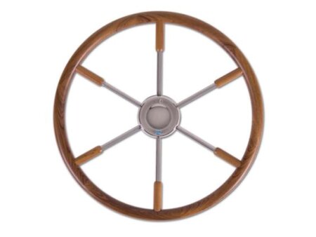 Stazo hoepelstuurwiel type 20 rvs/teak 60cm