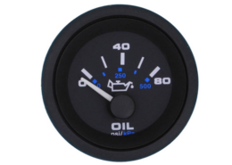 Veethree Premier Pro Oliedrukmeter 2'' Zwart – 0-80 PSI