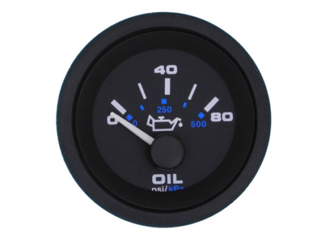 Veethree Premier Pro Oliedrukmeter 2'' Zwart – 0-80 PSI