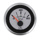 Veethree Argent Pro Oliedrukmeter 2'' Wit – 0-80 PSI