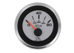 Veethree Argent Pro Oliedrukmeter 2'' Wit – 0-80 PSI