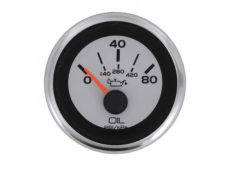Veethree Argent Pro Oliedrukmeter 2'' Wit – 0-80 PSI