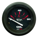 Veethree Amega Oliedrukmeter 2'' Zwart – 0-80 PSI