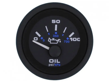 Veethree Argent Pro Oliedrukmeter 2'' Wit – 0-100 PSI