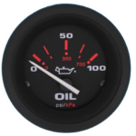 Veethree Amega Oliedrukmeter 2'' Zwart – 0-100 PSI