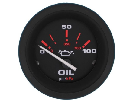 Veethree Amega Oliedrukmeter 2'' Zwart – 0-100 PSI