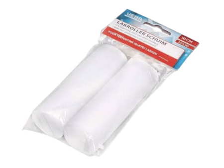 Verfrol schuim 10cm 1 zijde afgerond (2 stuks)