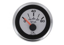 Veethree Argent Pro Oliedrukmeter 2'' Wit – 0-80 PSI